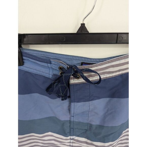 Patagonia Wavefarer Nylon Board Shorts Men's Size 40 Blue Striped, EXCELLENT! - Picture 5 of 7